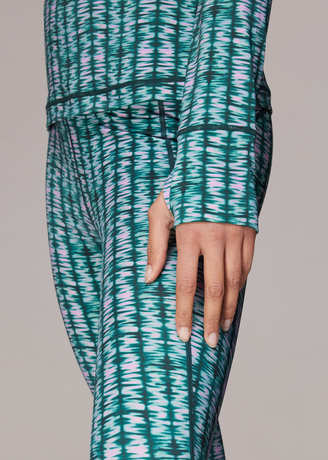 Abstract Wave Zip Sports Top